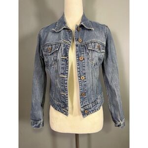 Vintage Y2K GAP Denim Trucker Jacket Women XS Retro Grunge Classic Indie Capsule